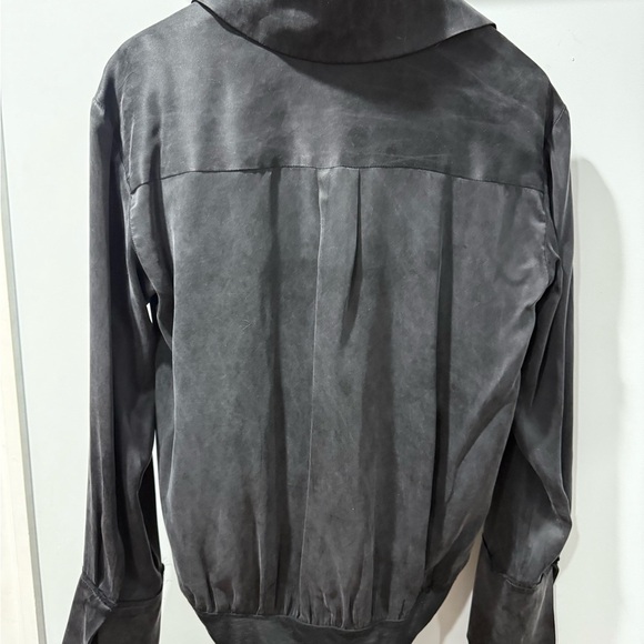 $428 Kiki de Montparnasse Chameuse Charcoal Silk Bodysuit Women's Size M – Wrap - Picture 4 of 10